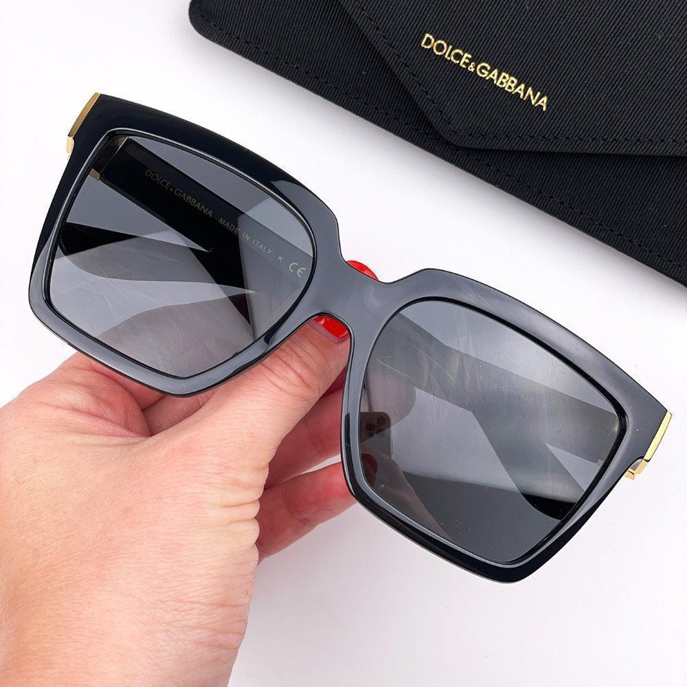 D&G DG6165  501/87 Sunglasses Black Gray Square Women